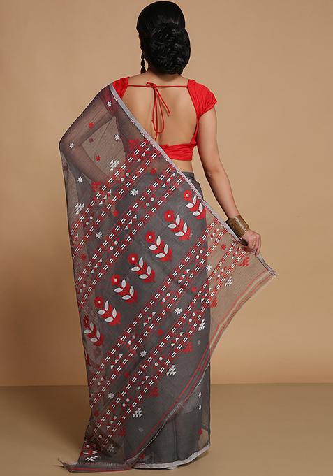 Black Weaving Art Silk Saree