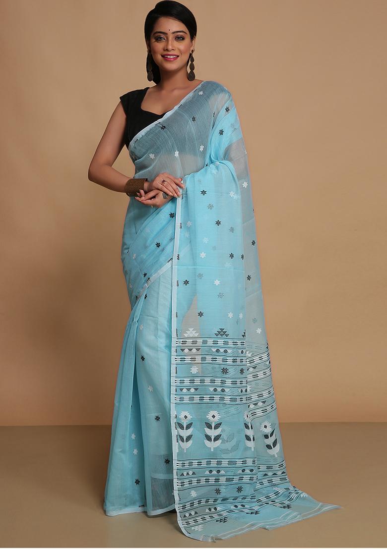 Sky Blue Weaving Art Silk Saree
