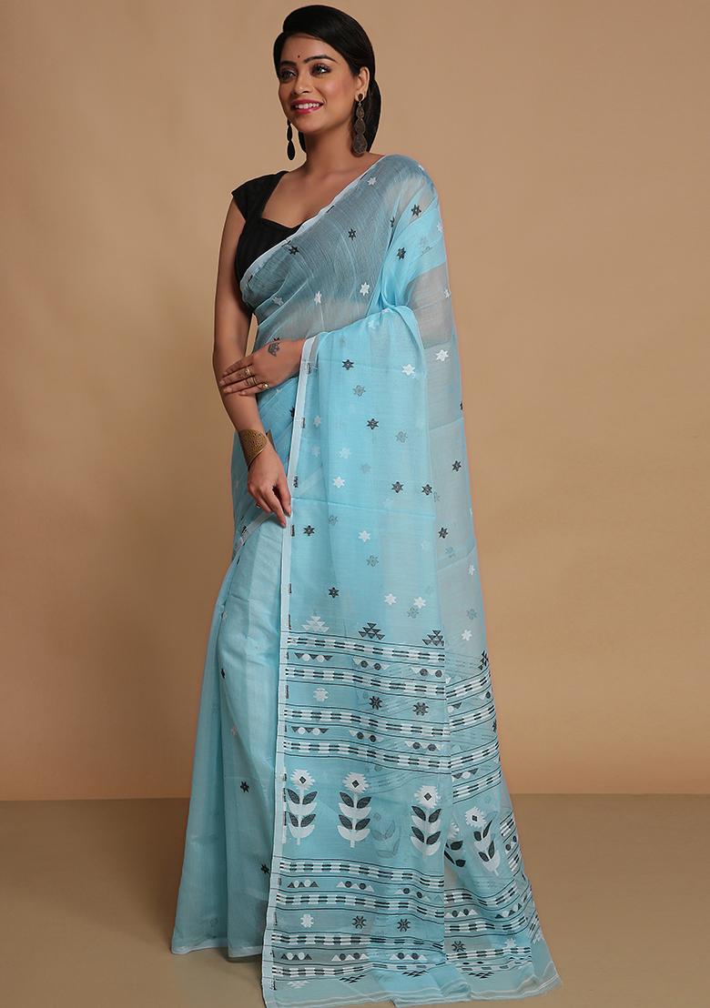 Sky Blue Weaving Art Silk Saree