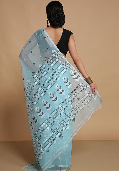 Sky Blue Weaving Art Silk Saree