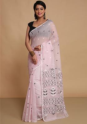 Pink Weaving Art Silk Saree