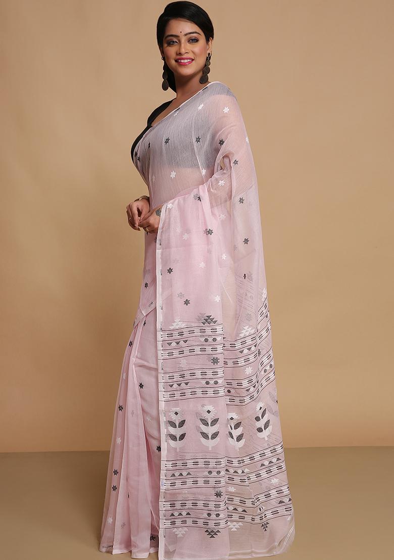 Pink Weaving Art Silk Saree