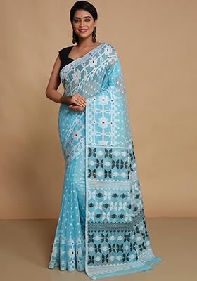 Sky Blue Weaving Art Silk Saree