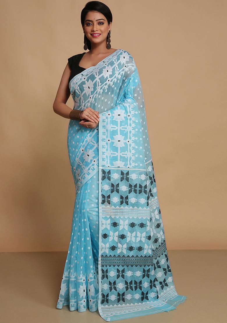 Sky Blue Weaving Art Silk Saree