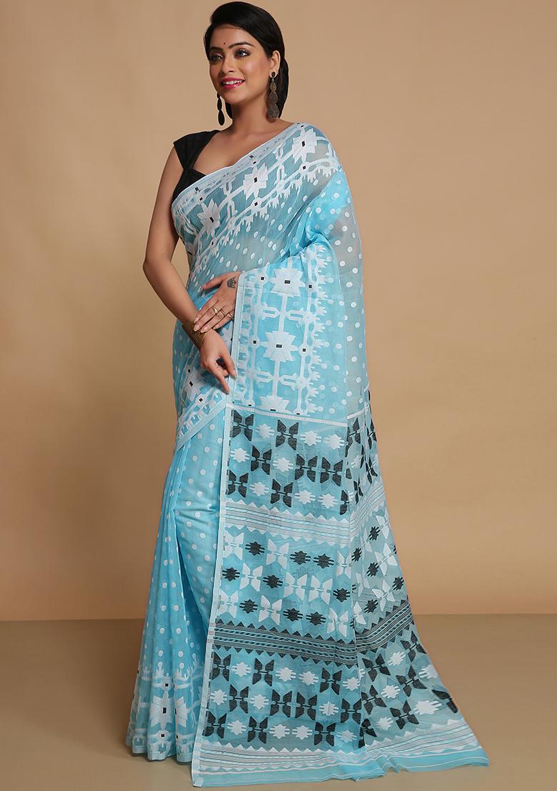Sky Blue Weaving Art Silk Saree