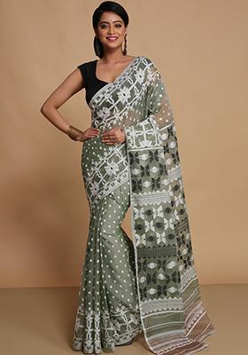 Deep Green Weaving Art Silk Saree