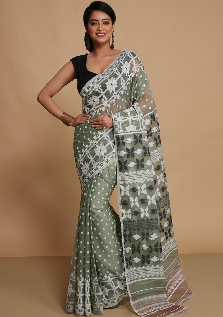 Deep Green Weaving Art Silk Saree