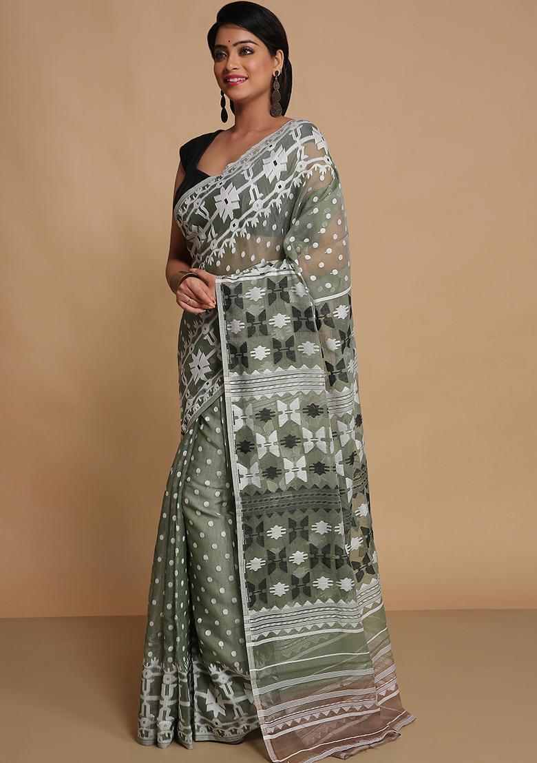 Deep Green Weaving Art Silk Saree