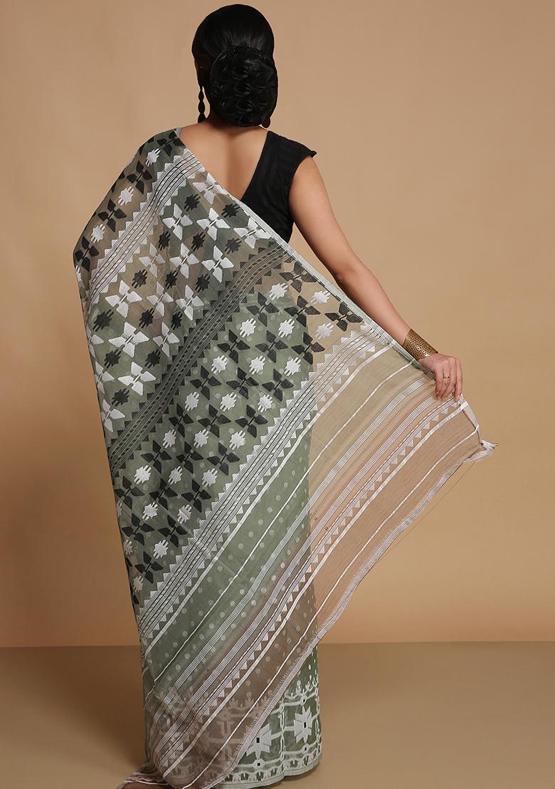 Deep Green Weaving Art Silk Saree