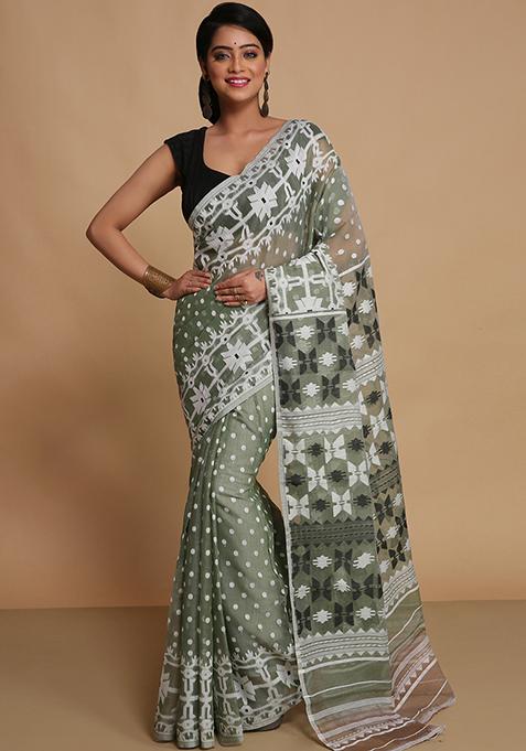 Deep Green Weaving Art Silk Saree