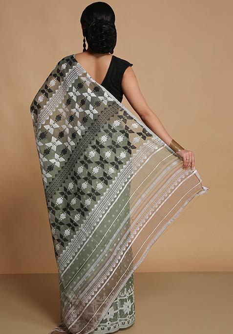 Deep Green Weaving Art Silk Saree