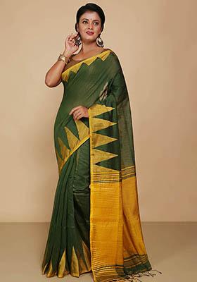 Pista Green Embroidered Art Silk Saree Set
