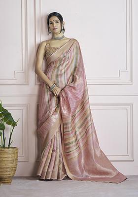 Multicolor Digital Print Silk Saree Set