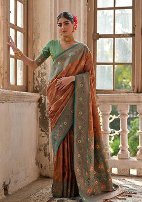 Coffee Brown Weaving Silk Saree Set