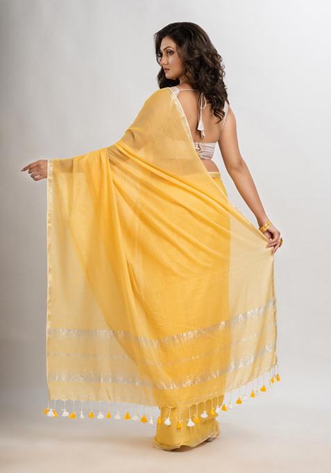 Soft Mysore Cotton Saree - Lemonade main image 1