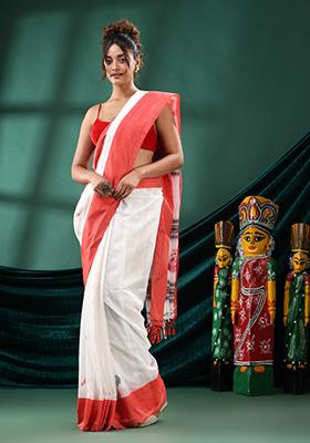 Yellow Solid Cotton Saree Set