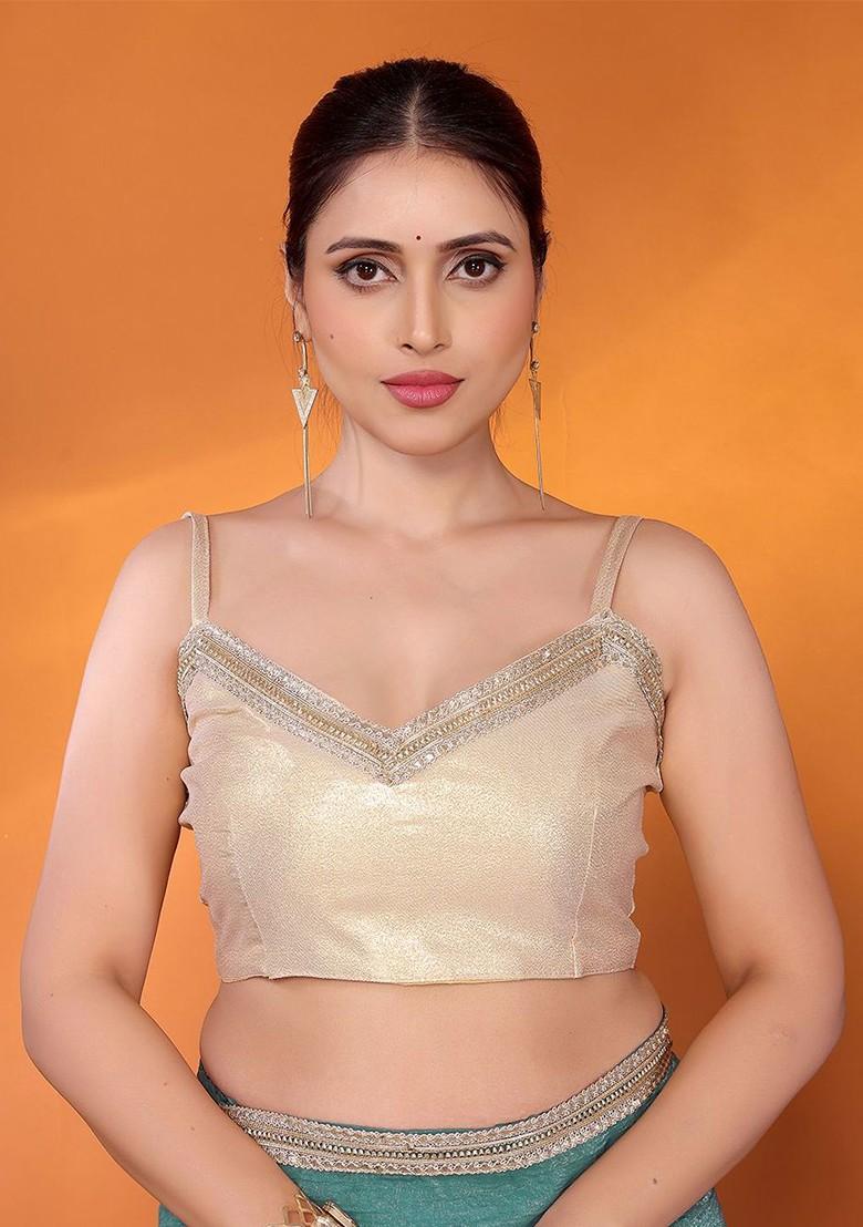 Blue Embellished Organza Saree Set