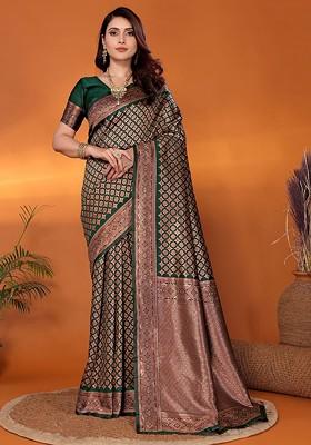 Green Zari Kanjeevaram Silk Saree Set