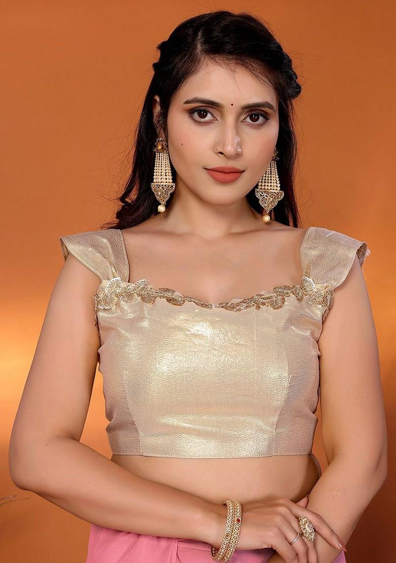 Pink Embellished Georgette Saree Set