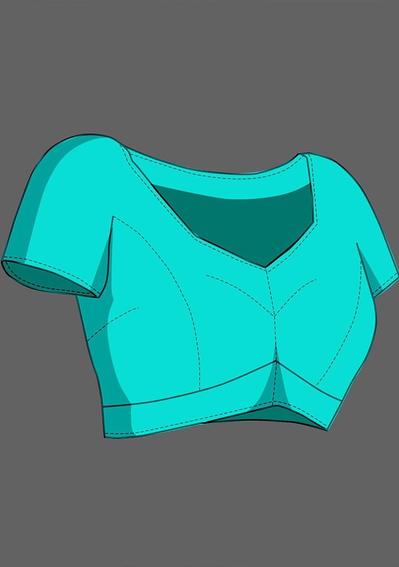 Navy Blue Zari Crepe Saree Set