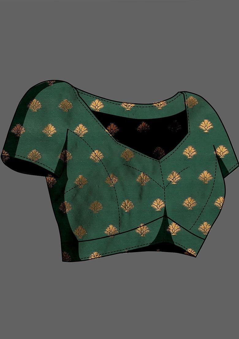 Green Zari Kanjeevaram Silk Saree Set