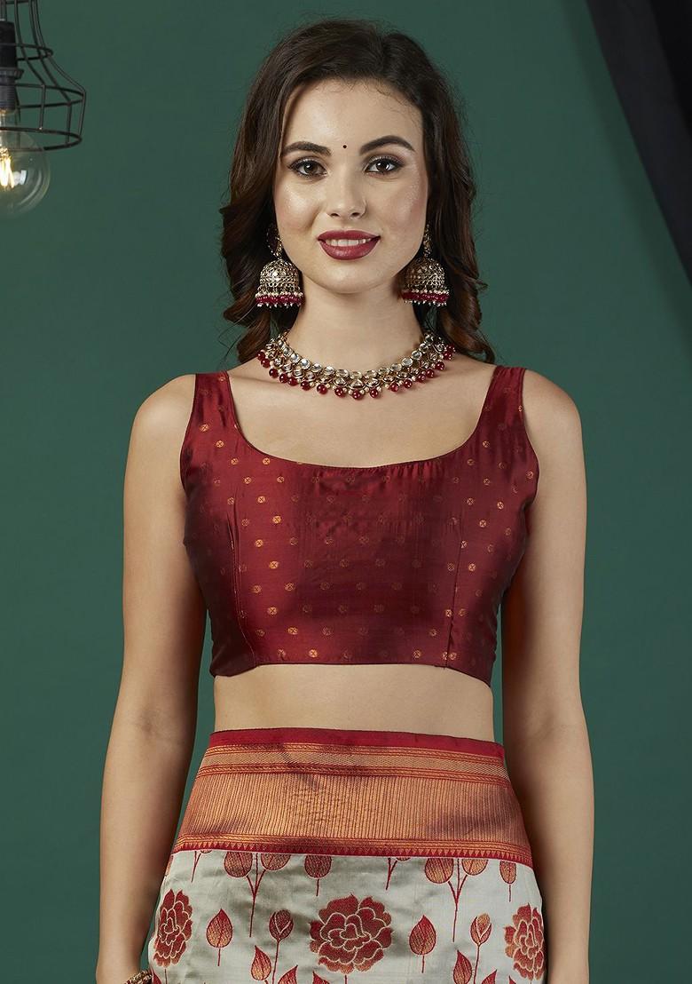 Grey Zari Silk Saree Set