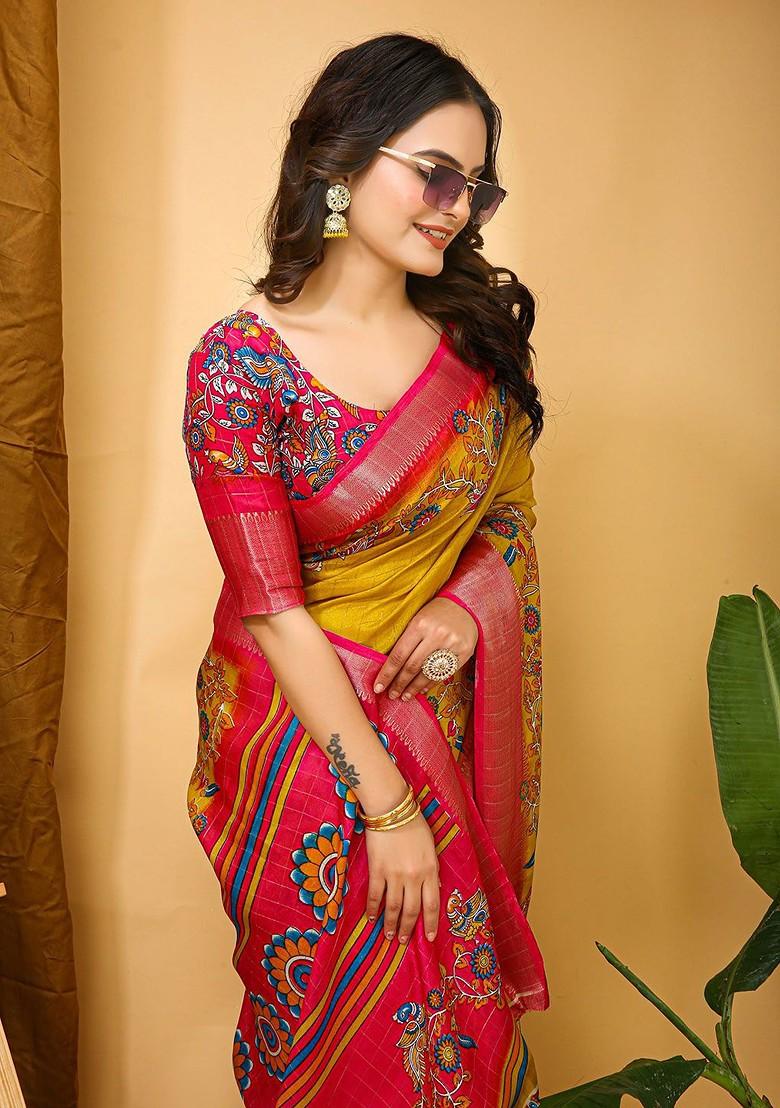 Yellow Zari Kanjeevaram Silk Saree Set