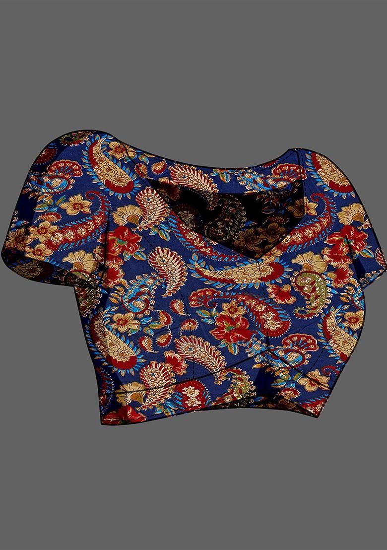 Grey Woven Silk Saree Set