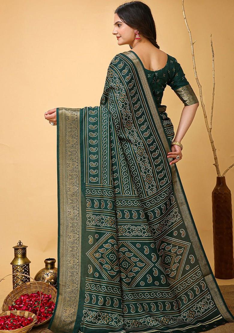 Green Zari Kanjeevaram Silk Saree Set