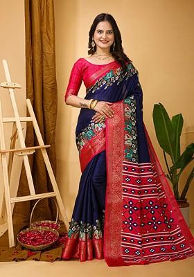 Blue Zari Kanjeevaram Silk Saree Set