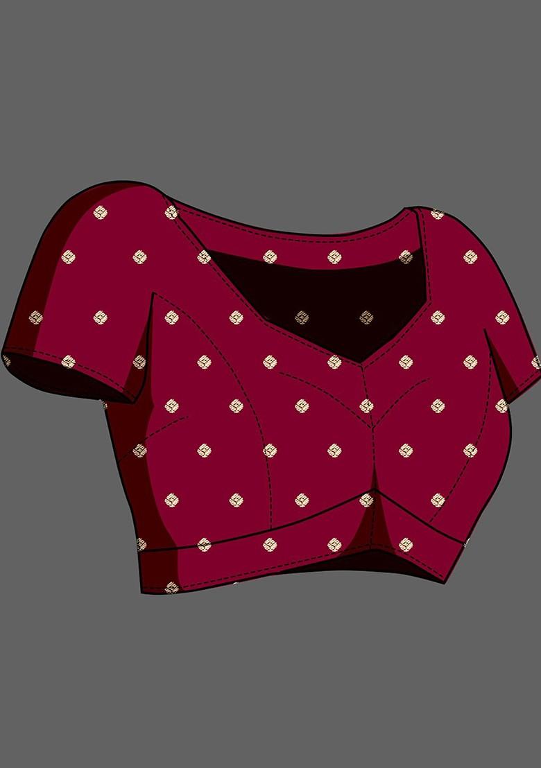 Red Zari Georgette Saree Set