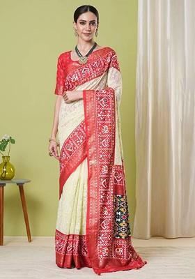 Yellow Embroidered Georgette Saree Set