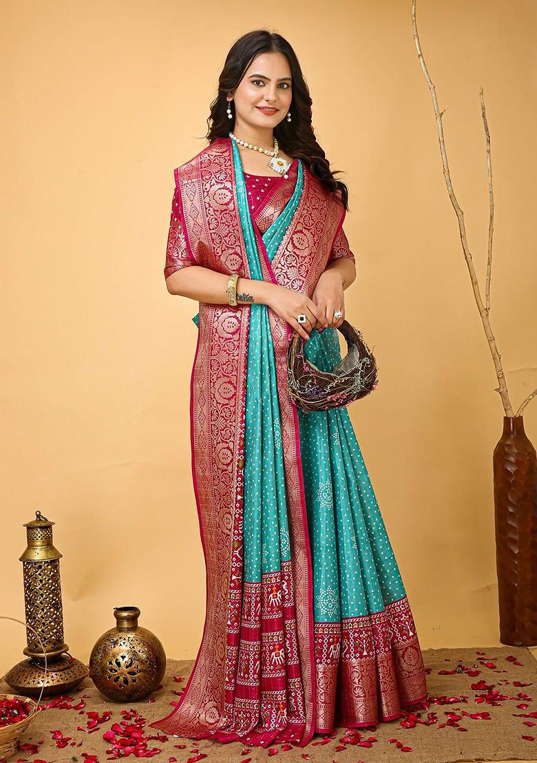 Blue Zari Kanjeevaram Silk Saree Set