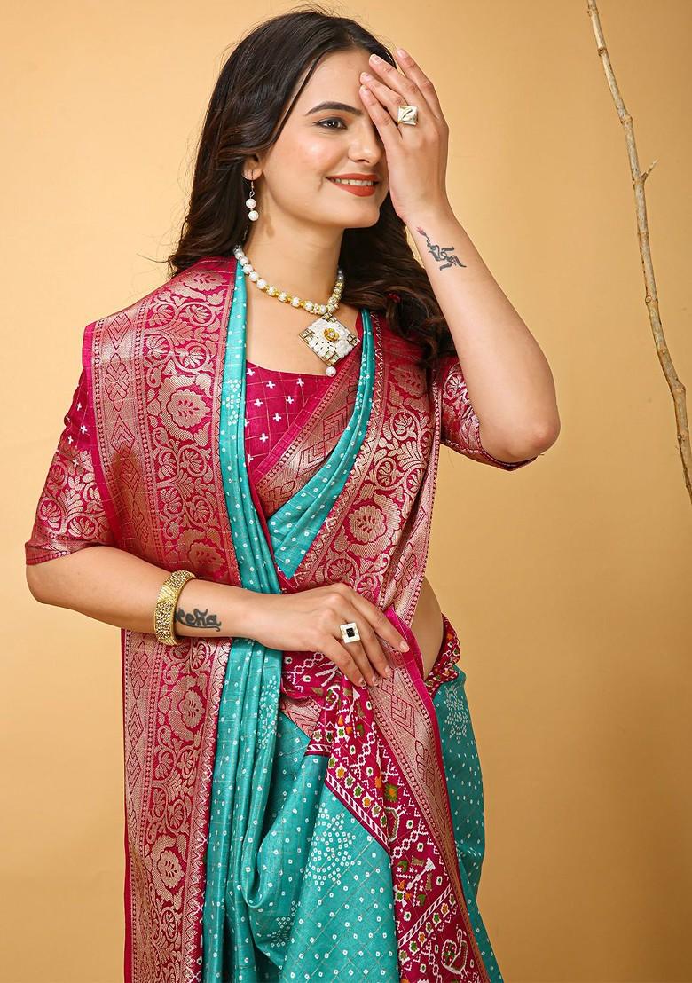 Blue Zari Kanjeevaram Silk Saree Set