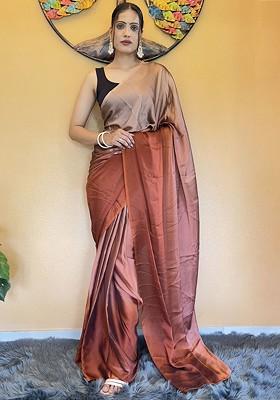 Red Embroidered Chiffon Saree Set