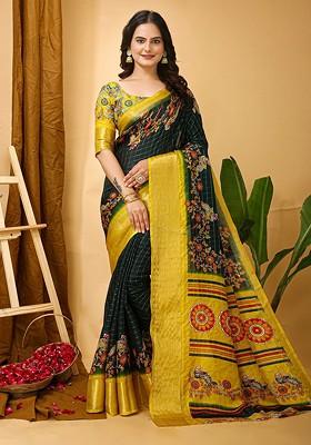 Green Zari Kanjeevaram Silk Saree Set