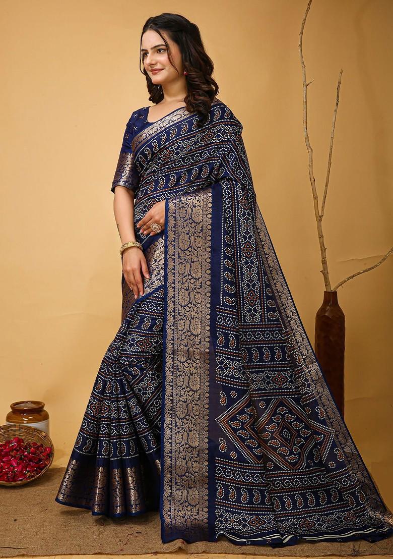 Blue Zari Kanjeevaram Silk Saree Set