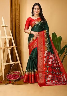 Green Zari Kanjeevaram Silk Saree Set