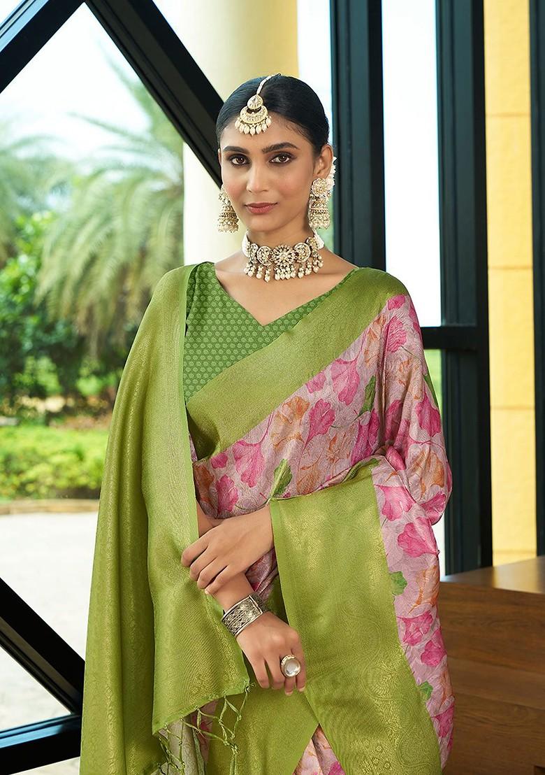 Green Zari Kanjeevaram Silk Saree Set