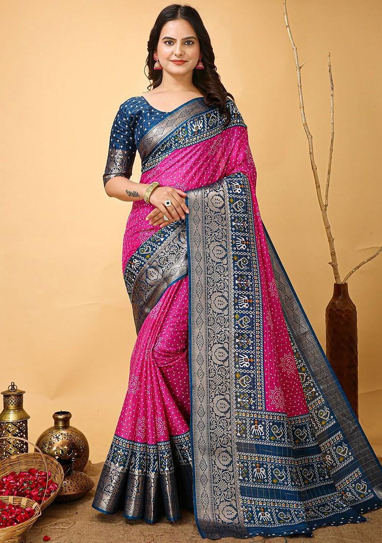 Pink Zari Kanjeevaram Silk Saree Set
