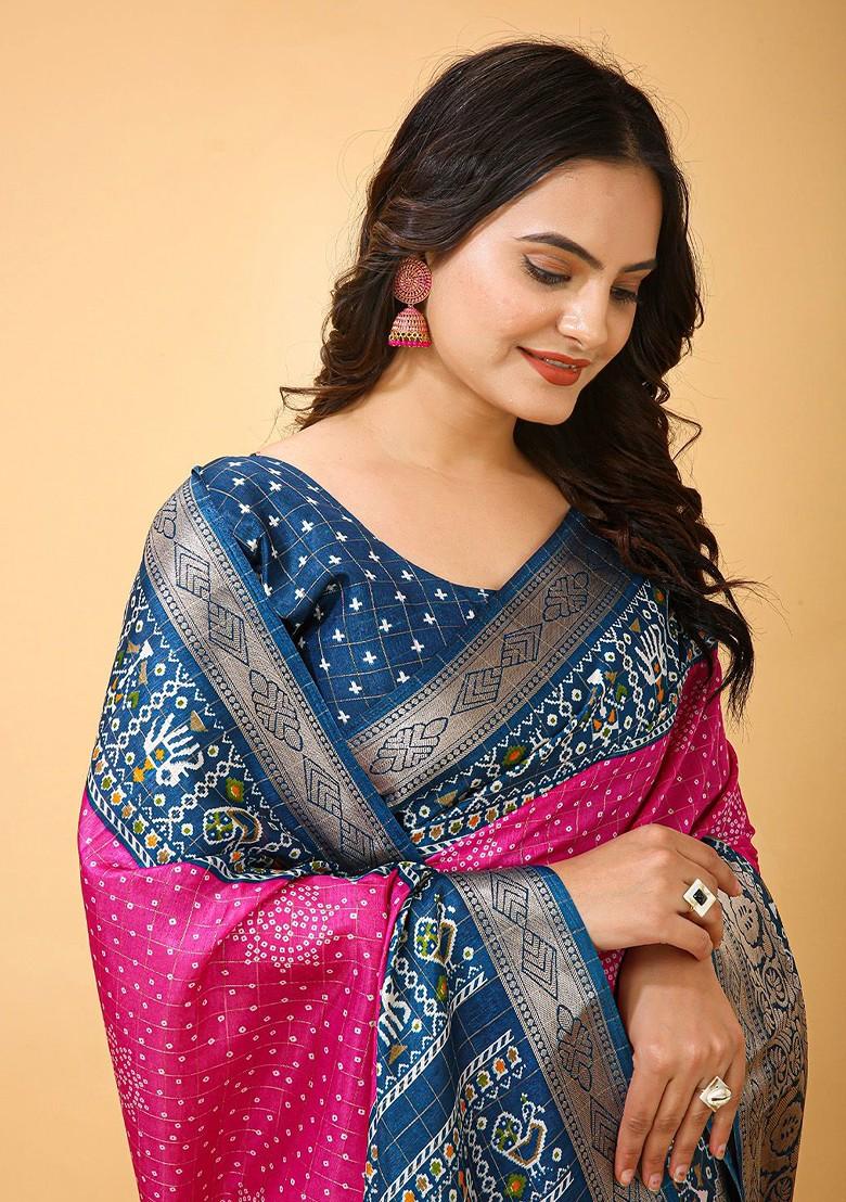Pink Zari Kanjeevaram Silk Saree Set