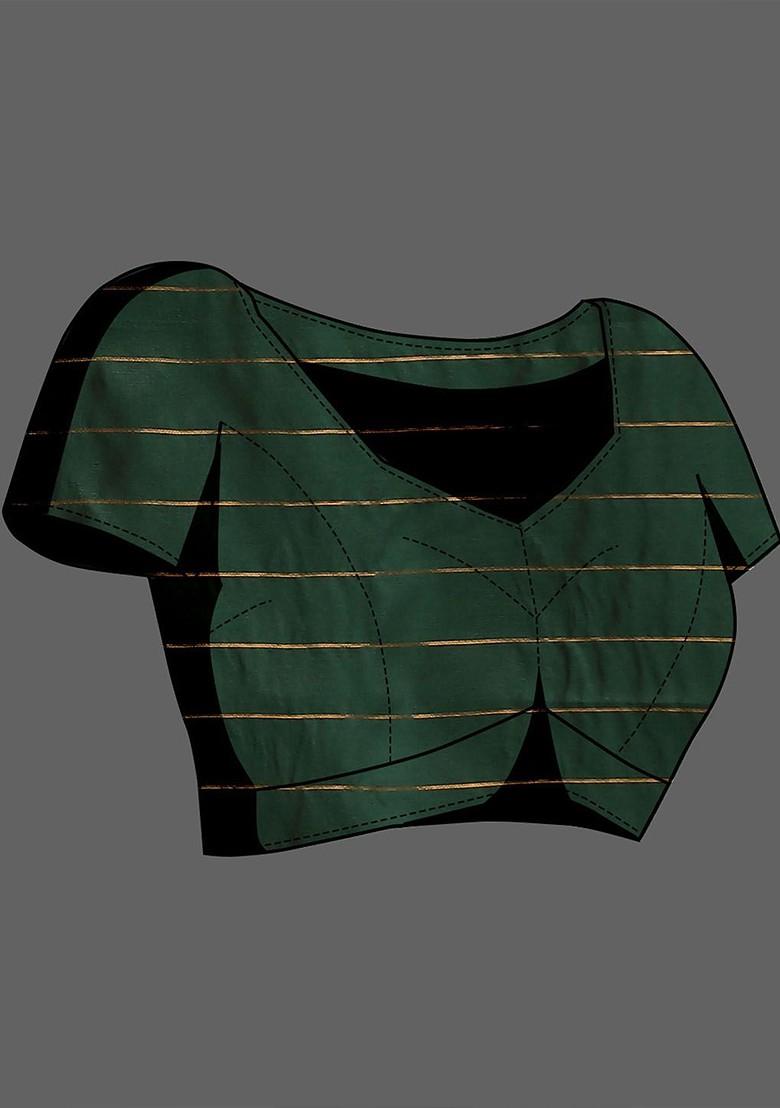 Purple Embroidered Kanjeevaram Silk Saree Set