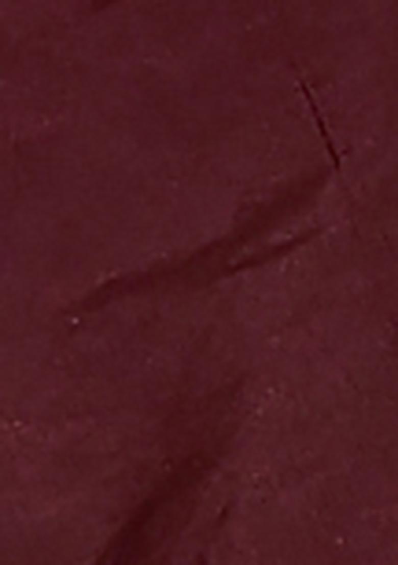 Maroon Zari Work Banarasi Silk Saree Set