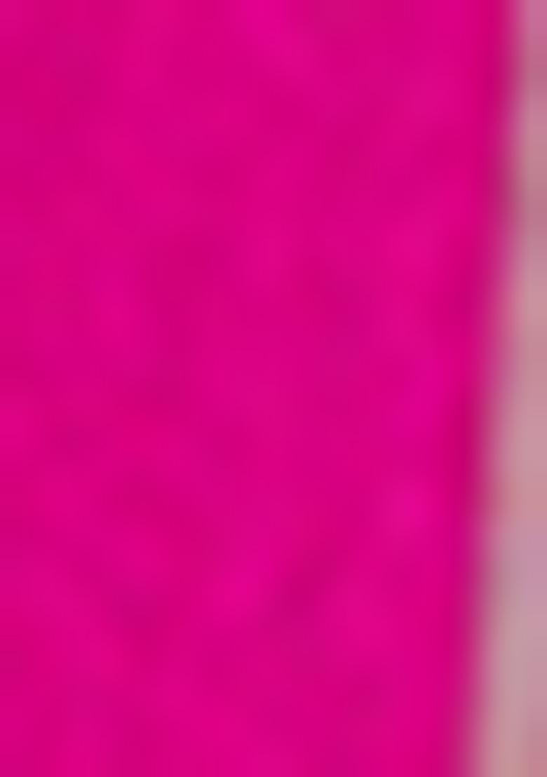 Pink Striped Satin Saree Set