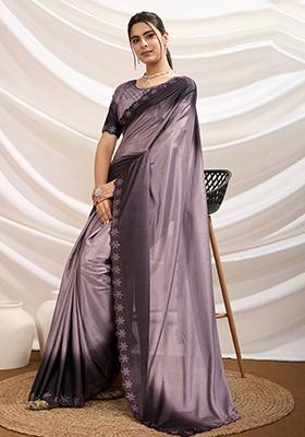 Red Diamond Zarkan Chinnon Saree Set With Blouse