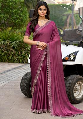 Green Self Design Tissue Linen Saree Set With Blouse