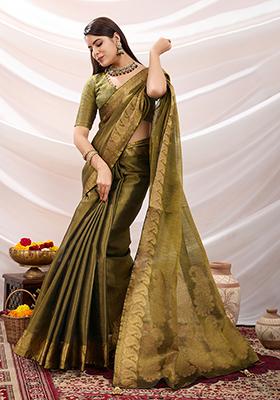 Wine Stone Work Shaded Crepe Saree Set With Blouse