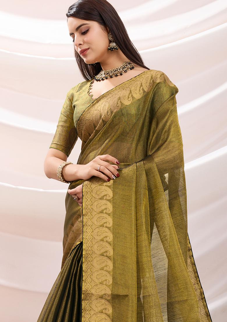 Wine Stone Work Shaded Crepe Saree Set With Blouse