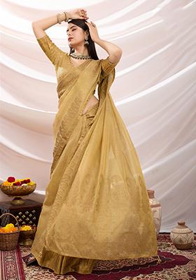 Pink Zari Pure Dola Silk Saree Set With Blouse