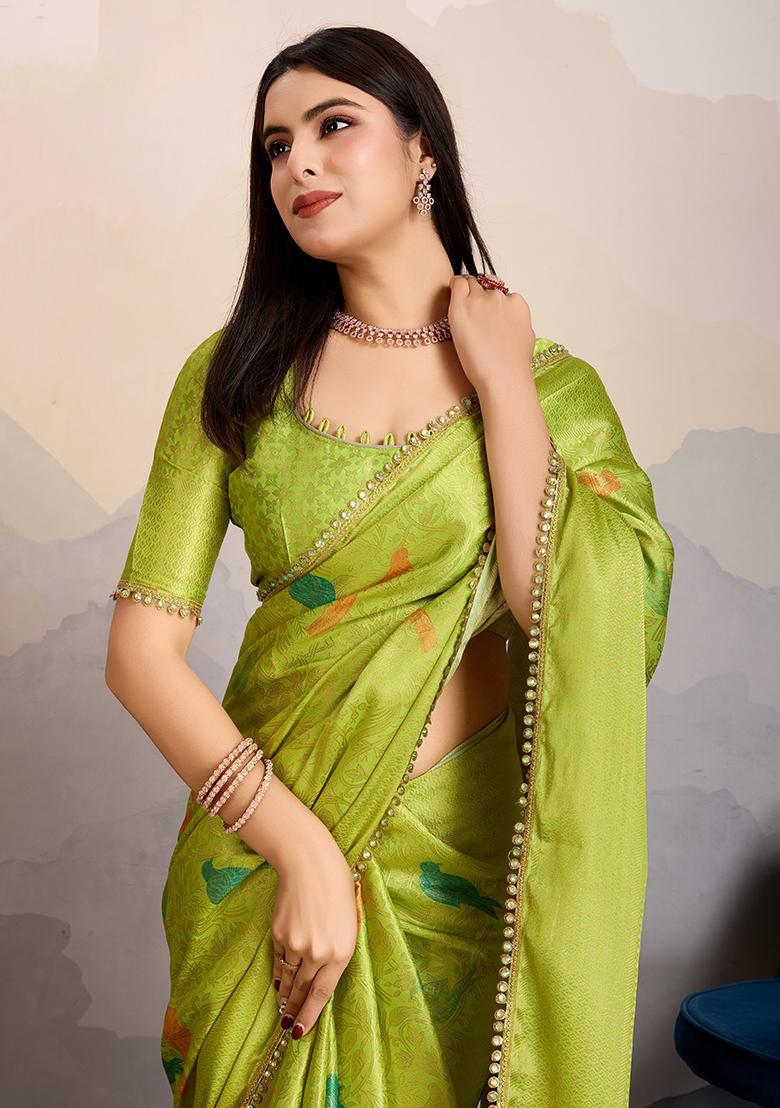 Wine Woven Design Mysore Borcade Silk Saree Set With Blouse